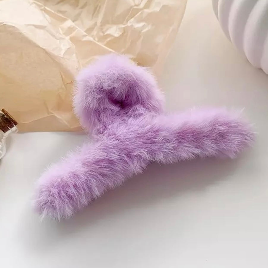 Lilac Fluffy Claw Clip